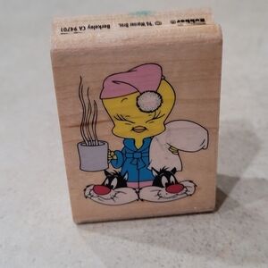 Looney Tunes Bed Time Tweety A207D Wooden Rubber Stamp